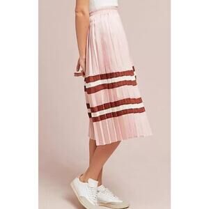 Endless rose Sporty Pleated striped Skirt S Size Medium pink color